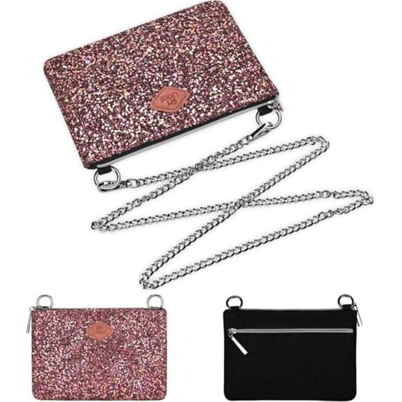 Red Clutch Purse for Women, Crossbody Glitter Evening Bag, Sequin Handbag - Picture 5 of 7